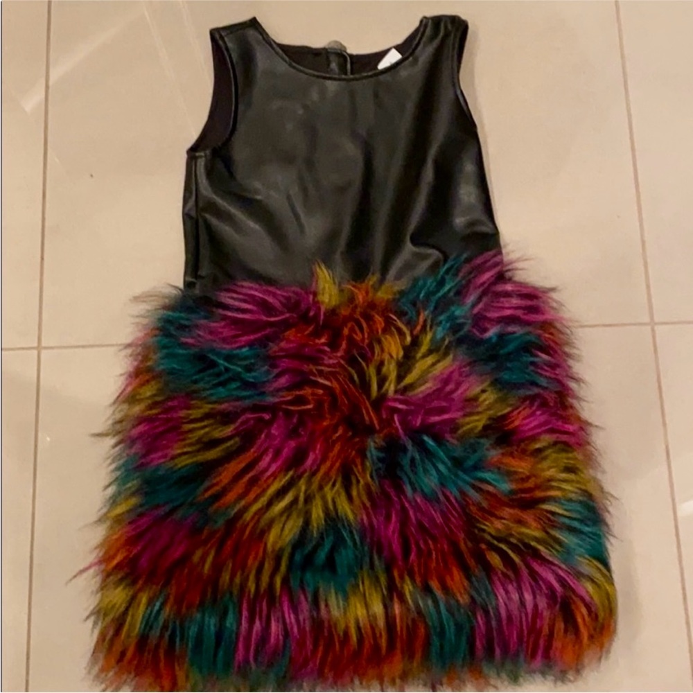 Appaman Multicolor Faux Fur and Leather Dress